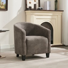 Bronzing Fabric Tub Chair Upholstered Club Chair for Living Room Bedroom 