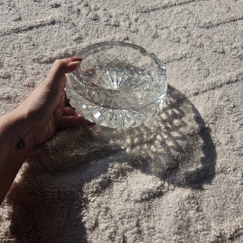 Vintage crystal glass table - crystal,