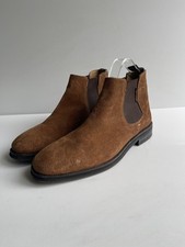 Crew Clothing Chelsea Boots UK 9 EU 43 brown suede pull on classic smart casual
