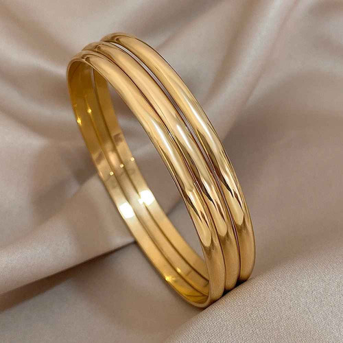 3pcs glossy 18k - 18k, plated