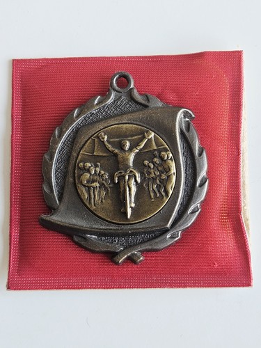 Vintage bronze cycling medal - vintage,