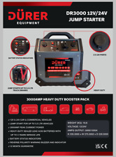 CCP Heavy Duty Car Battery Power Booster Jump Start Starter Pack 3000 AMP12v/24