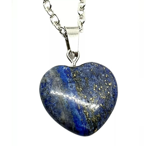 Lapis heart pendant chain - lapis,