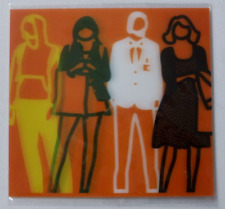 JULIAN OPIE Yellow Green White Black 2019 LENTICULAR ART EXHIBITION POSTCARD 3D