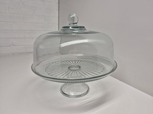 Footed cake stand with dome - with,