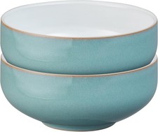 Denby - Azure Blue Cereal Bowls Set of 2 - Dishwasher Microwave Safe Crockery 8