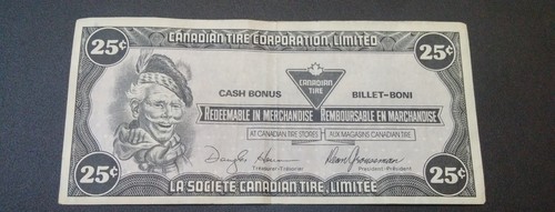 Canadian tire money 25cent - canadian,