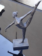 Ballerina Dance Class Resin Sculpture on Base 13" Tall VGC