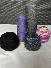 Mixed Knitting Machine Yarns Job Lot Bundle Grey Purple Pink Black