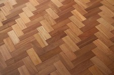 P3 Stunning Mahogany Reclaimed Parquet Flooring - Bespoke Bitumen Removed