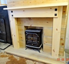 PINE CHUNKY MANTLE FIREPLACE
