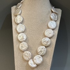 Large Coin Pearl Necklace 18mm