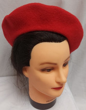 Vintage 80's Kangol Red Beret Pure Virgin Wool