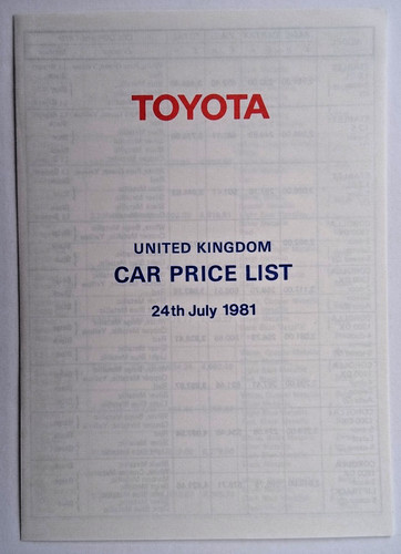 Toyota price list - price,