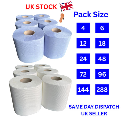White blue centrefeed roll - blue,