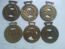 HORSHAM HISTORICS ARDINGLY SHOW 5 COMMEMORATIVE HORSE BRASS PLAQUES 1989 - 2006.