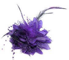 Flower Feather Bead Corsage