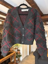 Grey and burgundy argyle check