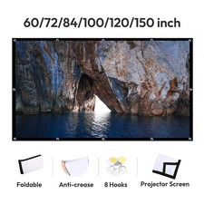 Foldable 16:9 Projector Screen Indoor HD Projection cloth Movie Home Theater 84"