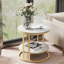 Large White Marble End Side Coffee Table Nightstand Accent Patio Garden Table