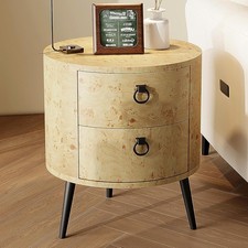 Round Side Table with Drawers