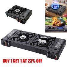 Single/Double Burner Gas Stove Camping Butane Cooker Barbecue Portable Stove