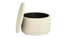 Habitat Large Dex Velvet Storage Footstool - Natural