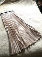 Zara satin pleated - beige, skirt