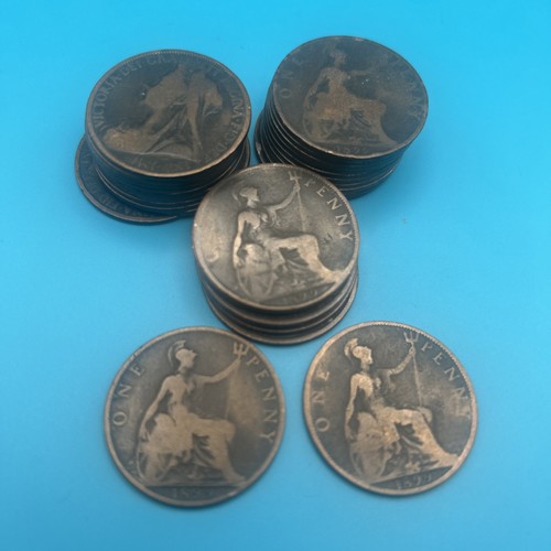 1899 victoria one penny - one, coin