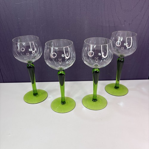 Vintage green stem hock wine - 4,