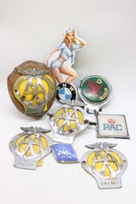 F x8 Vintage Car Badges inc. BMW Plaque, AA Enamelled Mounted, RAC, Riley, Wales