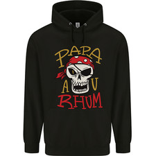 Papa AV Rum Funny Pirate Alcohol Fathers Day Mens 80% Cotton Hoodie