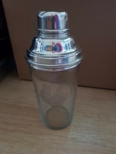 Silver Plated And Glass Cocktail Shaker rooster c 1930 by Dixon and sons of Shef