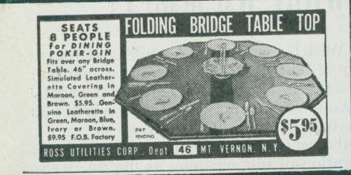 1947 folding bridge table - folding, top