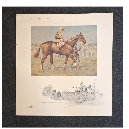 Horse racing print jockey - horse,