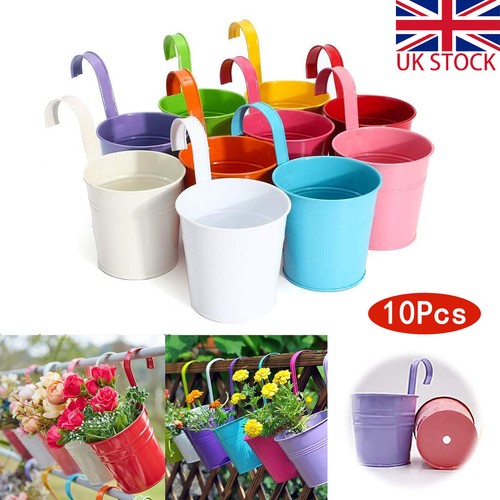 Colors metal flower pots - 10,