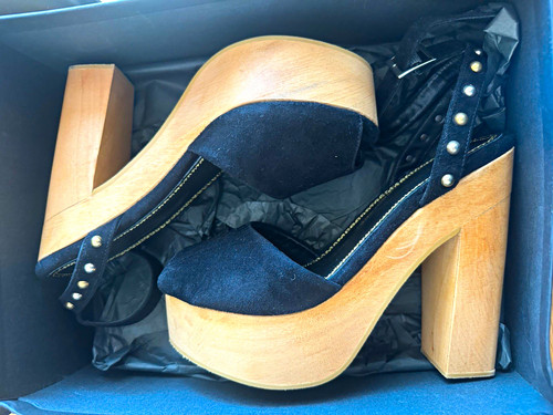 Maje black suede platform peep - maje,