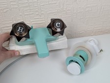 Vintage Retro 1960's / 1970's Opella Bath / Sink Taps & Plug Original