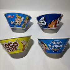 Kelloggs 2017 Plastic Cereal Bowls - Frosties, Coco Pops & Rice Krispies X 4