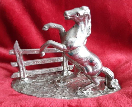 Vintage metal horse and gate - vintage,