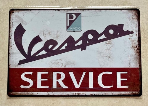 Vespa service metal sign - vespa,