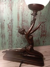 Vintage Widdop Bingham Crosa Art Deco Nude Lady Sculpture Large Table Lamp 1998