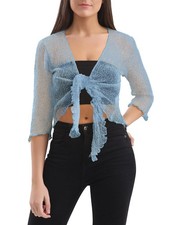 Womens Tie Up Open Front Shrug