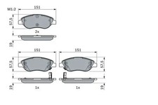 Brake pads 0 986 424 042 BOSCH