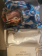 2 70's Style Dresses And White Long Platform Boots Size 7