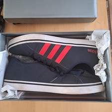 Adidas Blue & Red Canvas Lace-Up Trainers UK Men's 9.5 Eu 44