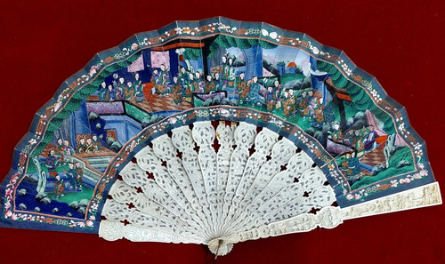 Antique chinese hand fan - antique,