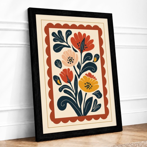 Folk flower arrangement - arrangement, retro