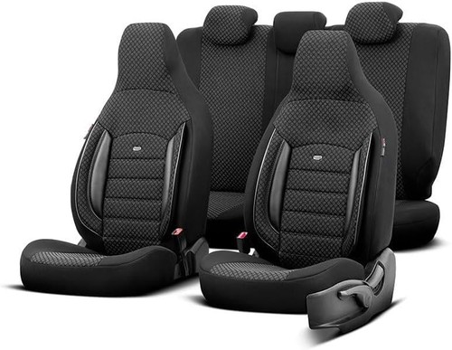 Black seat covers - black, bedford
