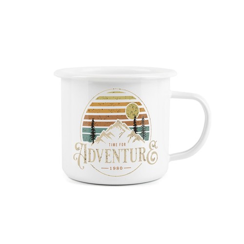 Time for adventure enamel mug - time,